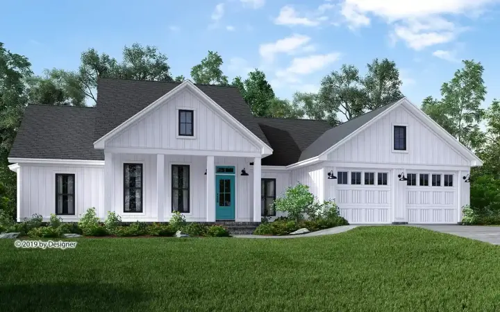 Modern Farmhouse house plans 50-563 - front exterior, 1,745 sq ft, 3 bed, 2 bath house plans | Monster House Plans
