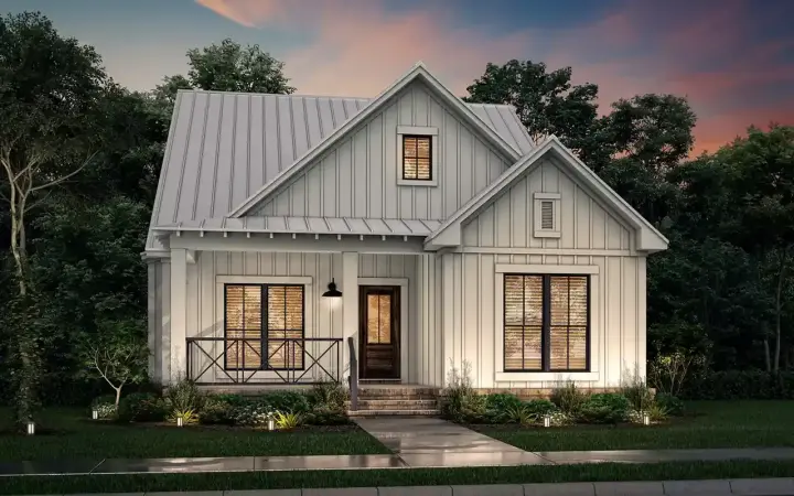 Modern Farmhouse house plans 50-564 - front exterior, 2,001 sq ft, 4 bed, 3 bath house plans | Monster House Plans