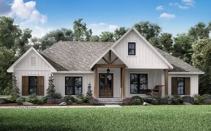 Craftsman house plans 50-568 - front exterior, 2,201 sq ft, 3 bed, 2 bath house plans | Monster House Plans