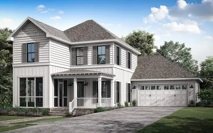 Modern Farmhouse house plans 50-569 - front exterior, 2,388 sq ft, 3 bed, 2 bath house plans | Monster House Plans