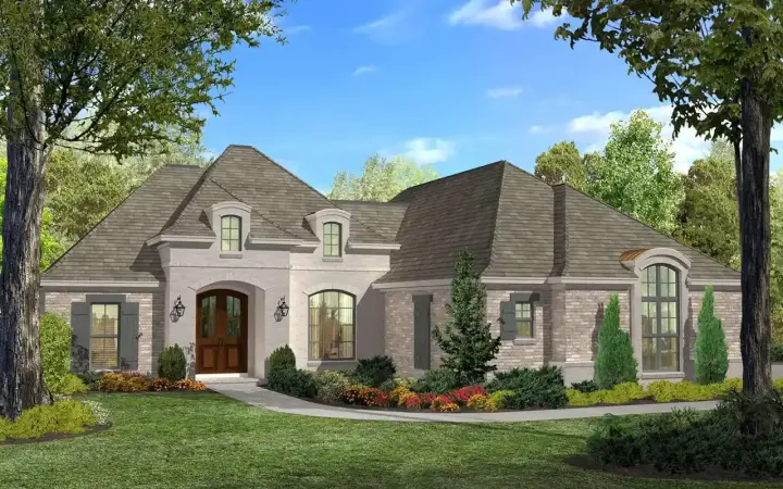 Acadian house plans 50-573 - front exterior, 1,937 sq ft, 3 bed, 2 bath house plans | Monster House Plans