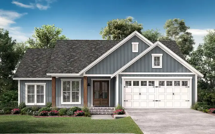 Craftsman house plans 50-577 - front exterior, 1,521 sq ft, 3 bed, 2 bath house plans | Monster House Plans