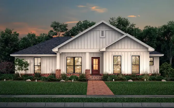 Craftsman house plans 50-578 - front exterior, 1,327 sq ft, 3 bed, 2 bath house plans | Monster House Plans