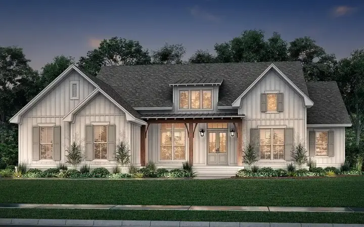 Modern Farmhouse house plans 50-580 - front exterior, 2,847 sq ft, 4 bed, 2 bath house plans | Monster House Plans