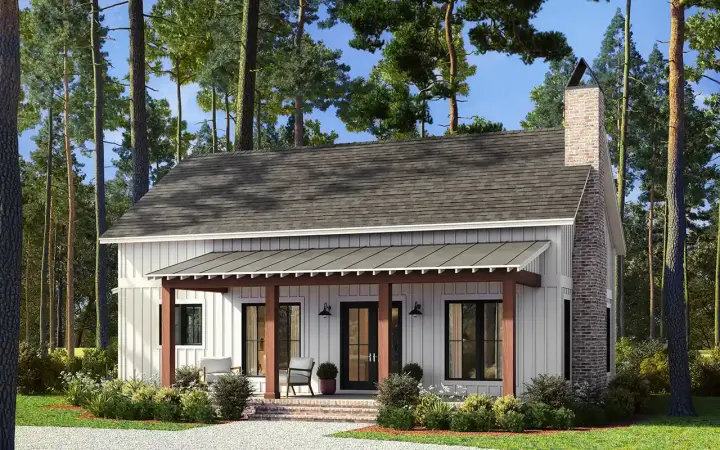 Country house plans 50-582 - front exterior, 1,320 sq ft, 2 bed, 2 bath house plans | Monster House Plans