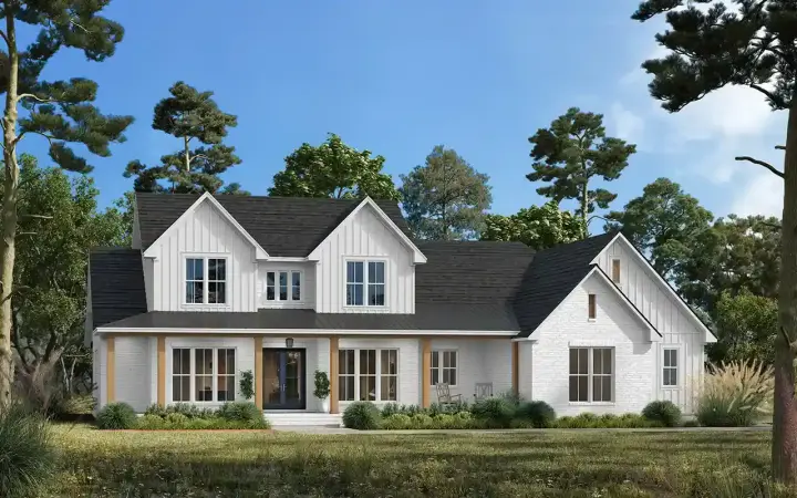 Modern Farmhouse house plans 50-590 - front exterior, 2,800 sq ft, 5 bed, 3 bath house plans | Monster House Plans