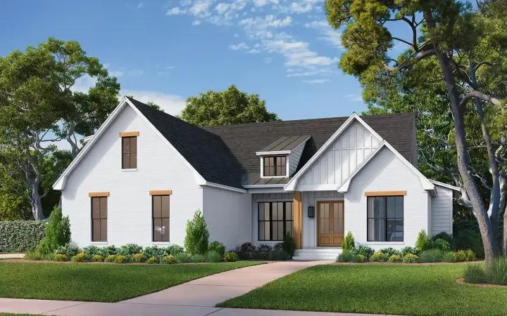 Modern Farmhouse house plans 50-600 - front exterior, 1,945 sq ft, 4 bed, 2 bath house plans | Monster House Plans