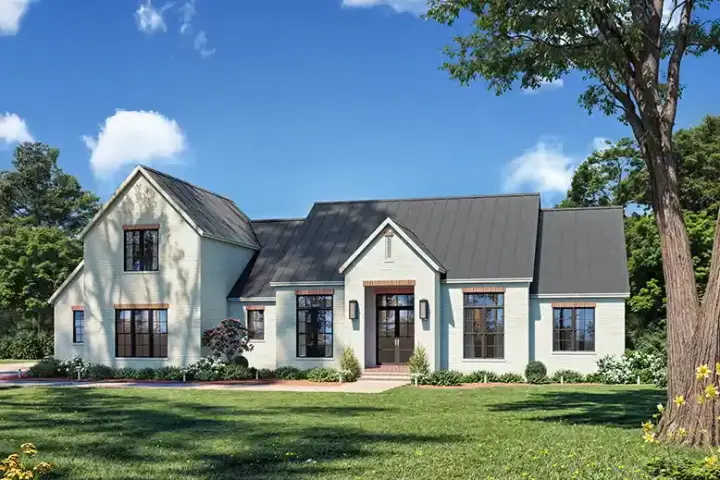 Modern Farmhouse house plans 50-617 - front exterior, 3,163 sq ft, 4 bed, 3 bath house plans | Monster House Plans