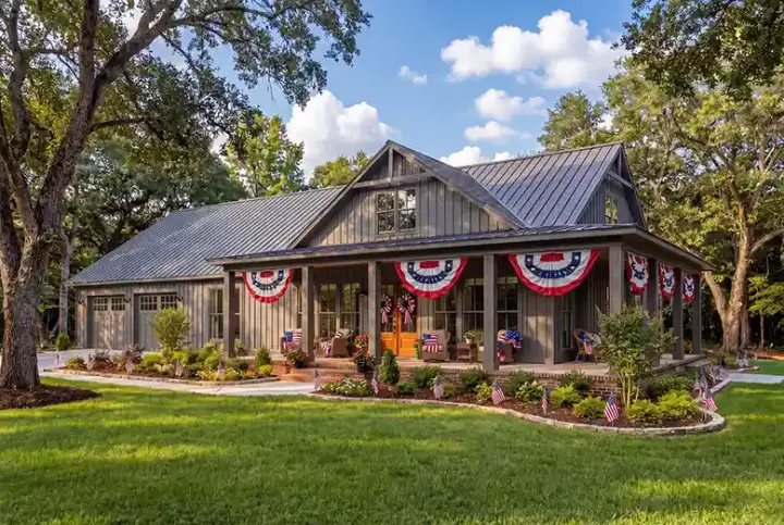 Modern Farmhouse house plans 50-626 - front exterior, 2,000 sq ft, 3 bed, 2 bath house plans | Monster House Plans