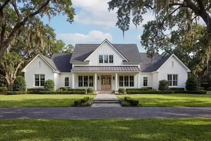 Modern Farmhouse house plans 50-627 - front exterior, 2,888 sq ft, 4 bed, 3 bath house plans | Monster House Plans