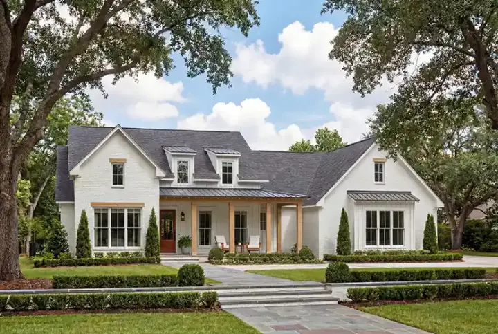 Modern Farmhouse house plans 50-633 - front exterior, 2,427 sq ft, 3 bed, 3 bath house plans | Monster House Plans