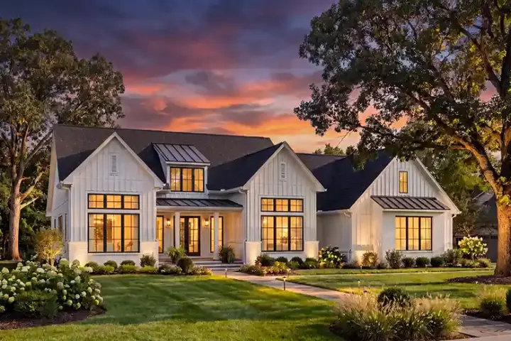 Modern Farmhouse house plans 50-642 - front exterior, 2,688 sq ft, 3 bed, 2 bath house plans | Monster House Plans