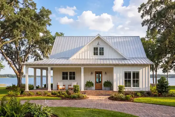 Modern Farmhouse house plans 50-646 - front exterior, 1,253 sq ft, 2 bed, 2 bath house plans | Monster House Plans