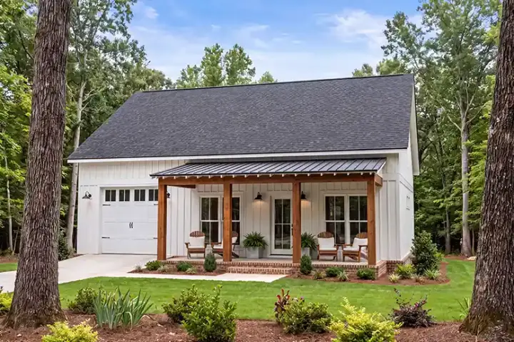 Country house plans 50-650 - front exterior, 1,200 sq ft, 2 bed, 2 bath house plans | Monster House Plans