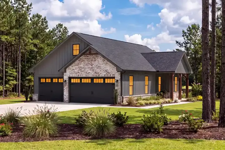 Transitional house plans 50-653 - front exterior, 900 sq ft, 1 bed, 1 bath house plans | Monster House Plans