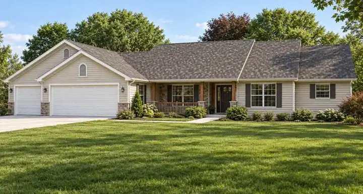 Ranch house plans 51-102 - front exterior, 2,270 sq ft, 3 bed, 2 bath house plans | Monster House Plans