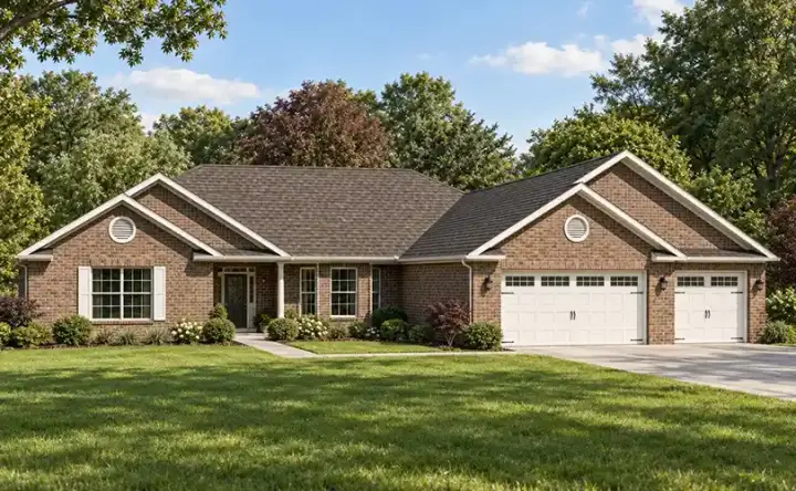 Traditional house plans 51-127 - front exterior, 2,360 sq ft, 4 bed, 2 bath house plans | Monster House Plans