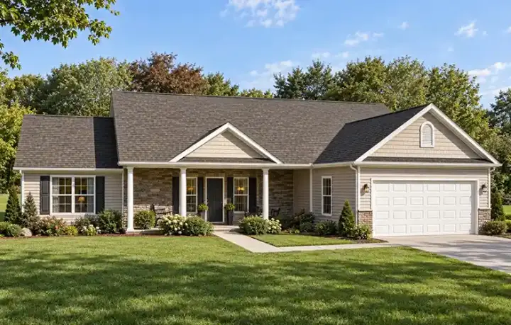 Traditional house plans 51-132 - front exterior, 1,714 sq ft, 3 bed, 2 bath house plans | Monster House Plans