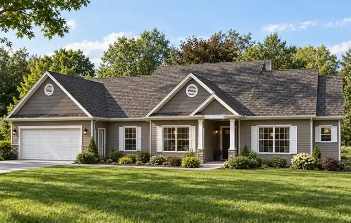 Traditional house plans 51-134 - front exterior, 2,082 sq ft, 3 bed, 2 bath house plans | Monster House Plans