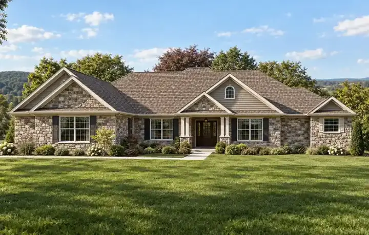 Traditional house plans 51-135 - front exterior, 2,360 sq ft, 3 bed, 3 bath house plans | Monster House Plans