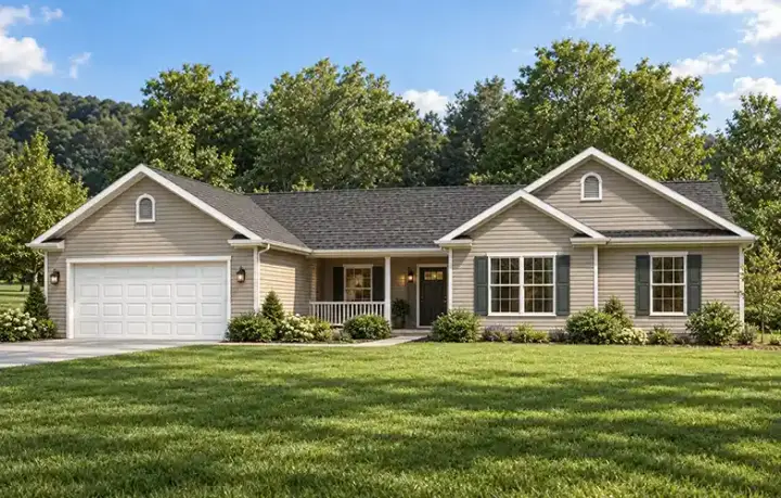 Traditional house plans 51-137 - front exterior, 1,476 sq ft, 3 bed, 2 bath house plans | Monster House Plans