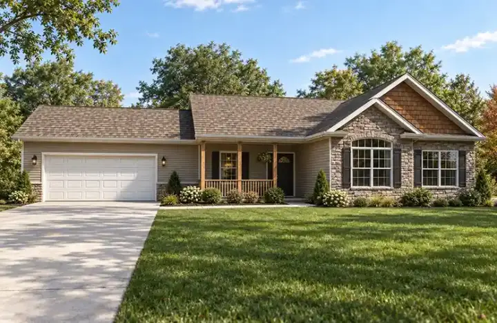 Traditional house plans 51-152 - front exterior, 1,532 sq ft, 3 bed, 2 bath house plans | Monster House Plans