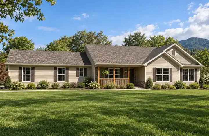 Traditional house plans 51-153 - front exterior, 1,630 sq ft, 3 bed, 2 bath house plans | Monster House Plans