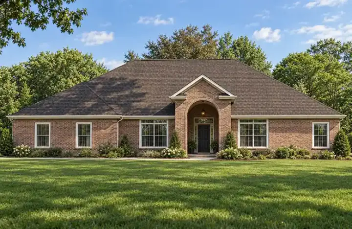 European house plans 51-155 - front exterior, 3,336 sq ft, 4 bed, 3 bath house plans | Monster House Plans