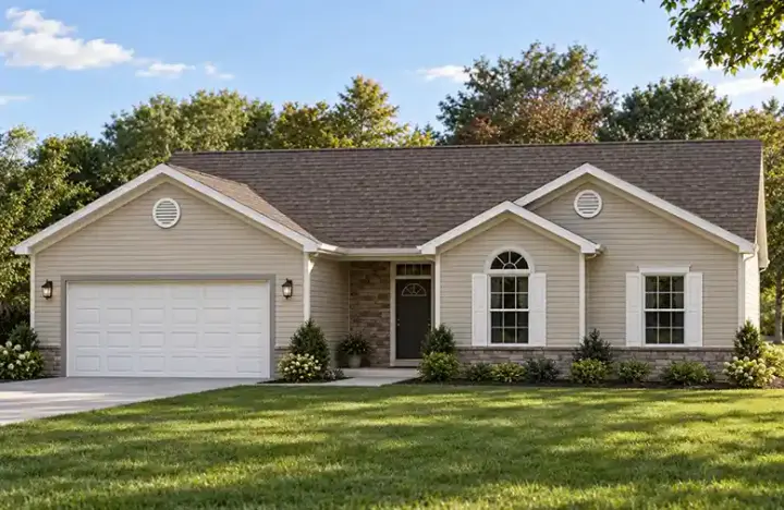 Traditional house plans 51-165 - front exterior, 1,516 sq ft, 3 bed, 2 bath house plans | Monster House Plans