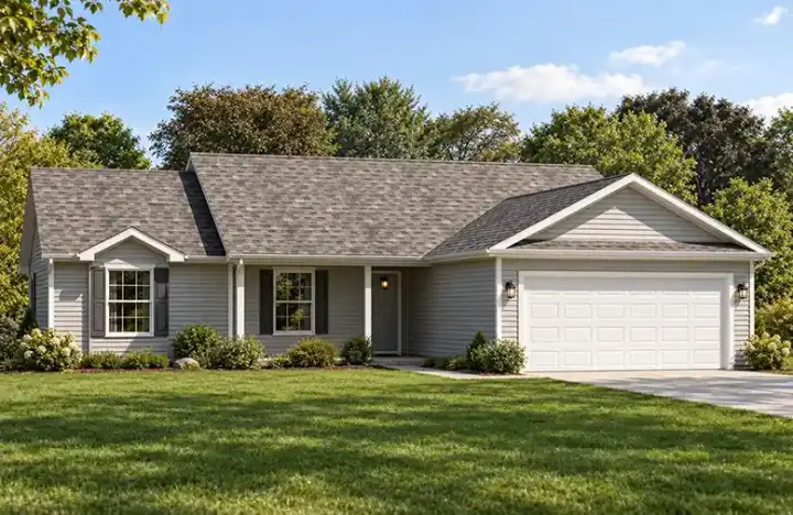 Traditional house plans 51-167 - front exterior, 1,418 sq ft, 3 bed, 2 bath house plans | Monster House Plans