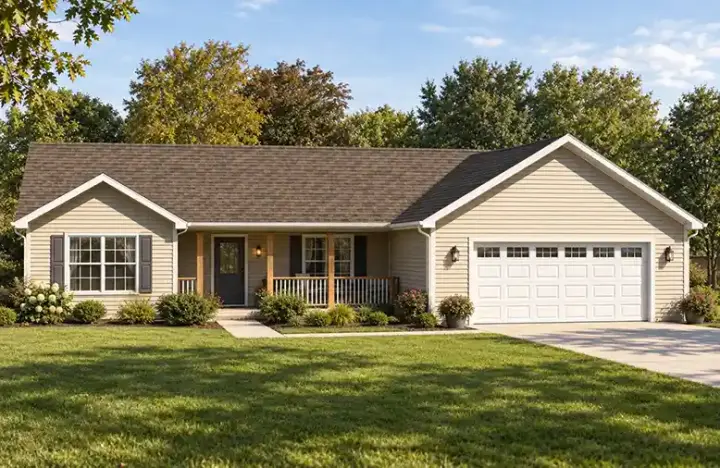 Traditional house plans 51-169 - front exterior, 1,434 sq ft, 3 bed, 2 bath house plans | Monster House Plans