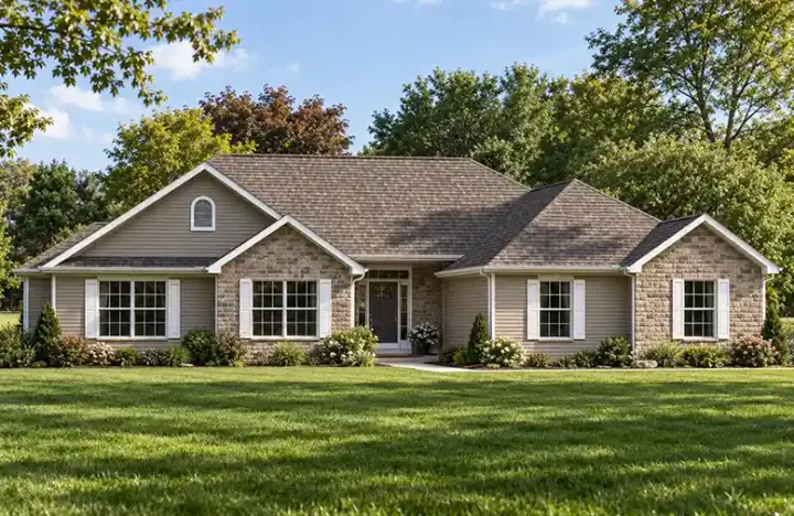 Traditional house plans 51-170 - front exterior, 1,762 sq ft, 3 bed, 2 bath house plans | Monster House Plans