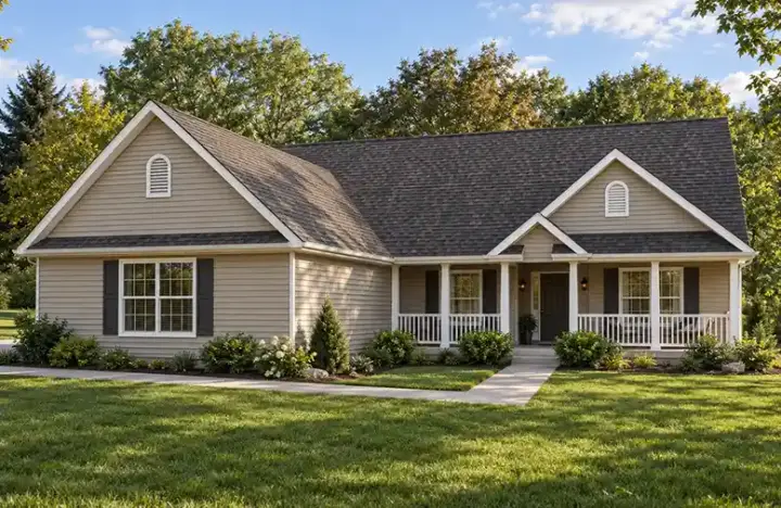 Traditional house plans 51-180 - front exterior, 1,376 sq ft, 3 bed, 2 bath house plans | Monster House Plans