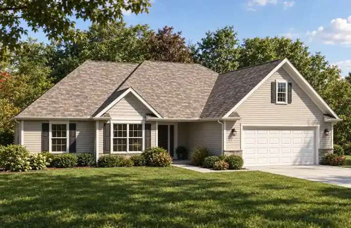 Traditional house plans 51-182 - front exterior, 1,574 sq ft, 4 bed, 2 bath house plans | Monster House Plans