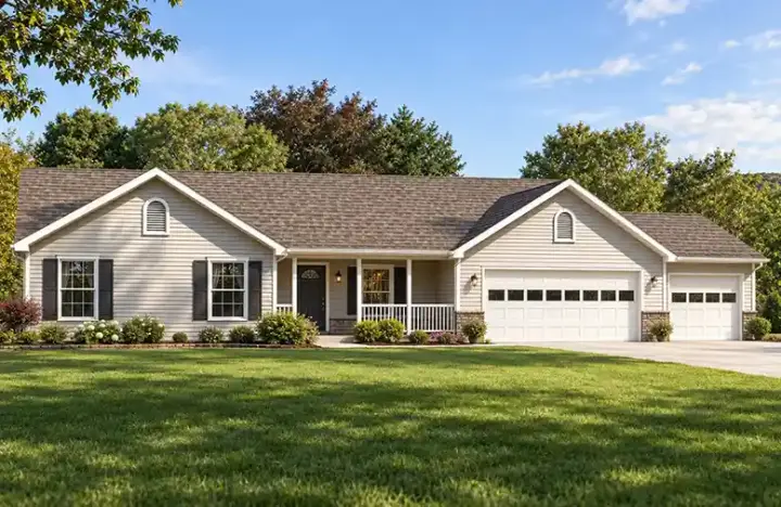 Ranch house plans 51-183 - front exterior, 1,798 sq ft, 3 bed, 2 bath house plans | Monster House Plans