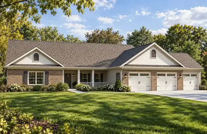 Traditional house plans 51-187 - front exterior, 2,246 sq ft, 3 bed, 2 bath house plans | Monster House Plans