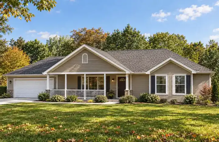 Traditional house plans 51-188 - front exterior, 1,380 sq ft, 3 bed, 2 bath house plans | Monster House Plans