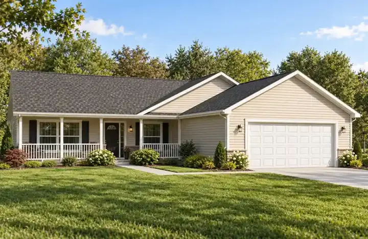 Ranch house plans 51-191 - front exterior, 1,508 sq ft, 3 bed, 2 bath house plans | Monster House Plans