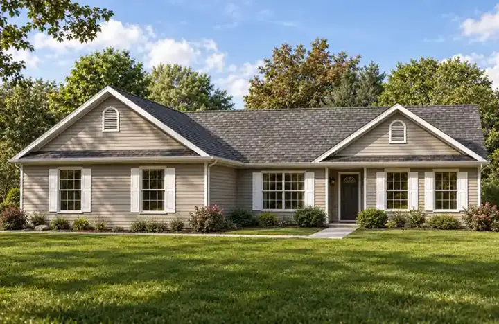 Traditional house plans 51-196 - front exterior, 1,980 sq ft, 3 bed, 2 bath house plans | Monster House Plans