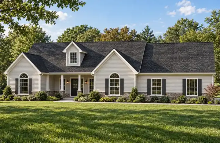 Country house plans 51-198 - front exterior, 1,992 sq ft, 3 bed, 2 bath house plans | Monster House Plans