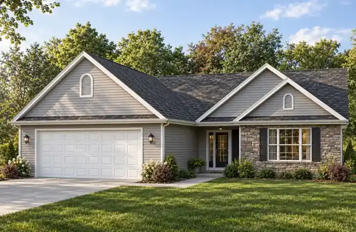 Traditional house plans 51-200 - front exterior, 1,572 sq ft, 3 bed, 2 bath house plans | Monster House Plans