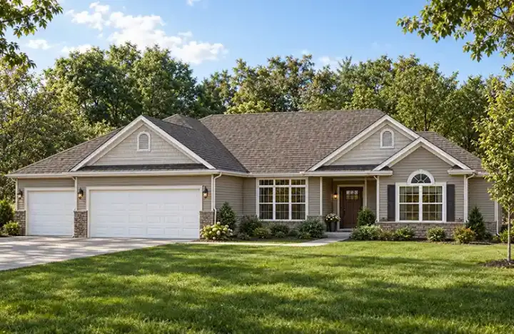 Traditional house plans 51-203 - front exterior, 1,948 sq ft, 2 bed, 2 bath house plans | Monster House Plans