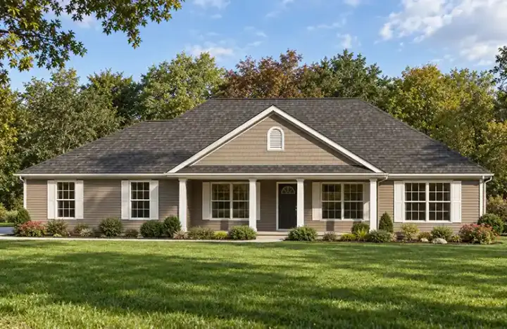 Traditional house plans 51-204 - front exterior, 1,714 sq ft, 3 bed, 2 bath house plans | Monster House Plans