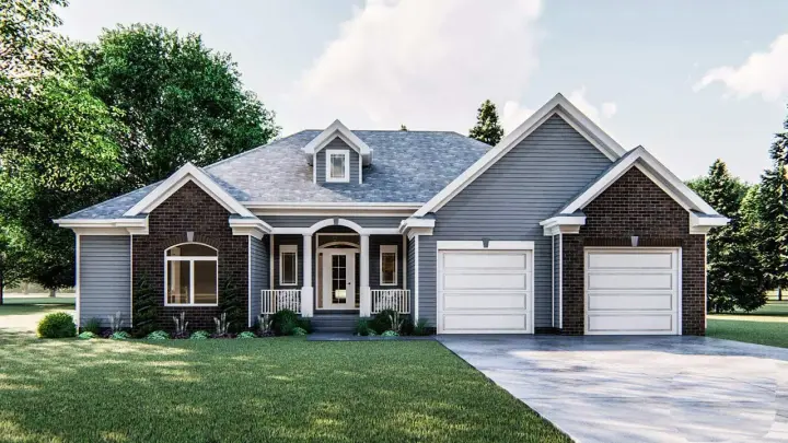 Traditional house plans 52-148 - front exterior, 1,800 sq ft, 3 bed, 2 bath house plans | Monster House Plans