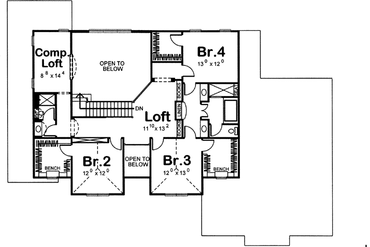 Upper/Second Floor Plan: 52-159