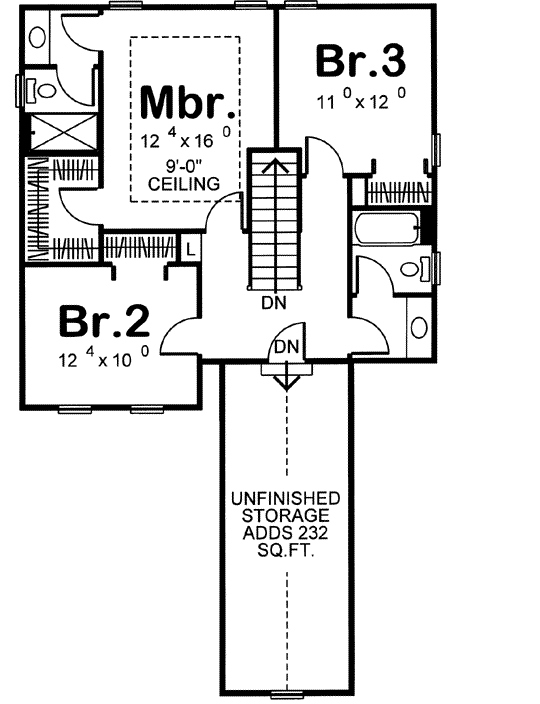 Upper/Second Floor Plan: 52-163