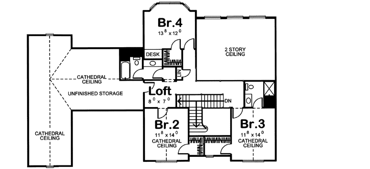 Upper/Second Floor Plan: 52-168