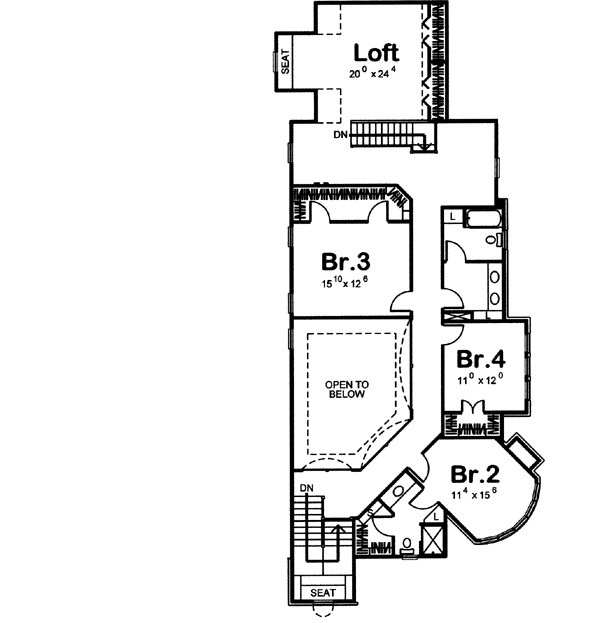 Upper/Second Floor Plan: 52-172