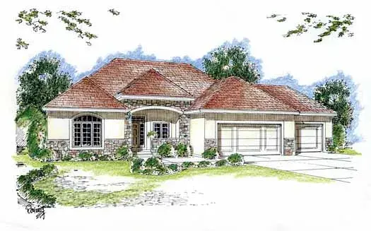 Traditional house plans 52-175 - front exterior, 2,173 sq ft, 2 bed, 2 bath house plans | Monster House Plans