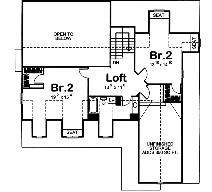 Upper/Second Floor Plan: 52-180